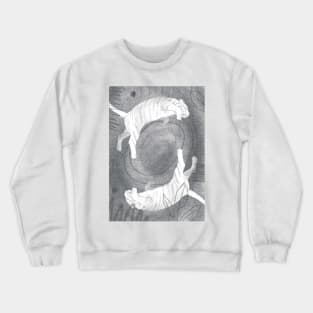 Graphite Tigers Abstract Sketch Poster Crewneck Sweatshirt